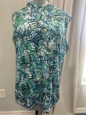 Reel Legends Blue & Green Tropical Print Swim Cover-Up Size XL